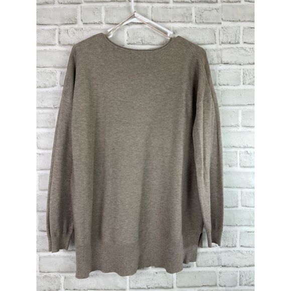 Dreamers Women's Mocha Long Sleeve Round Neck Knitted Sweater Size Medium NWT - Picture 2 of 8
